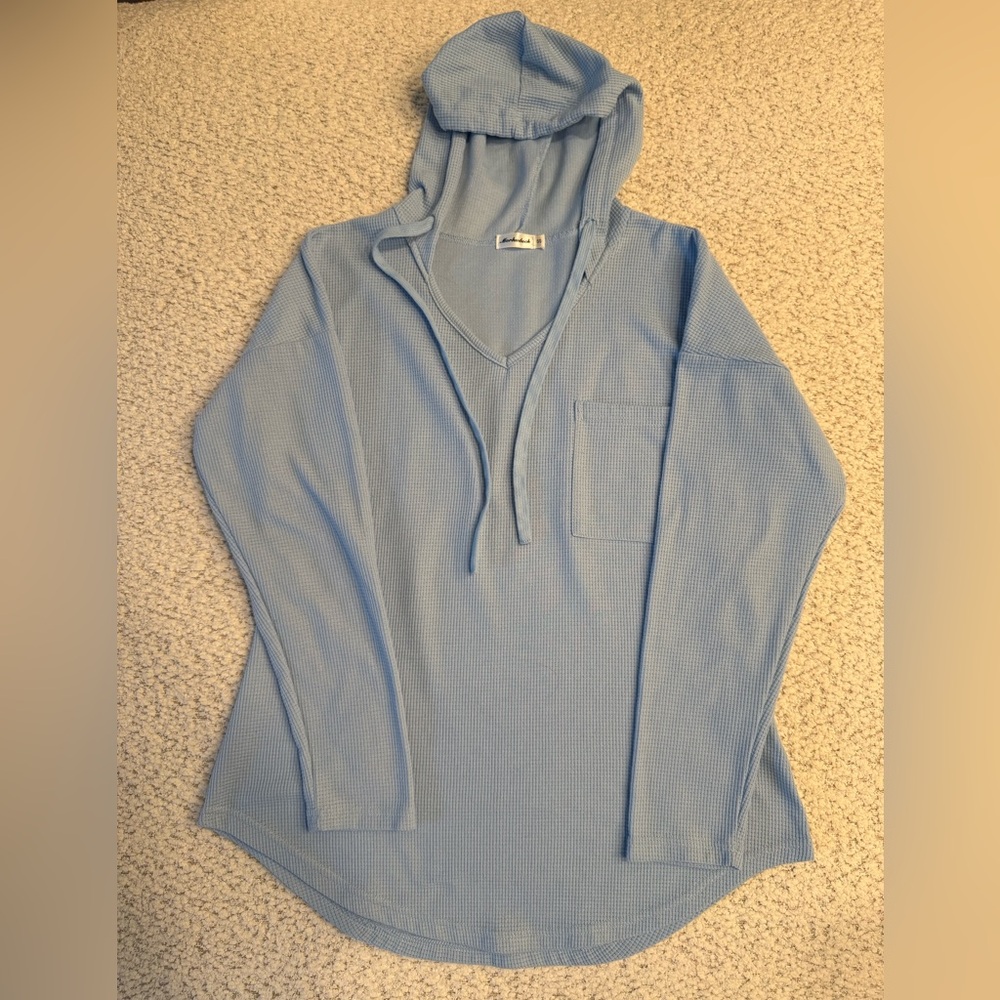 Light Blue Hooded Pullover